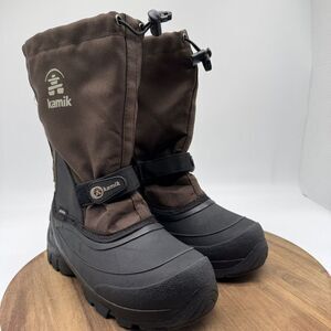 Kamik Waterbug Unisex Kids Size 5 Snow Waterproof Boots Brown 14083-dbr Wore 1x‎